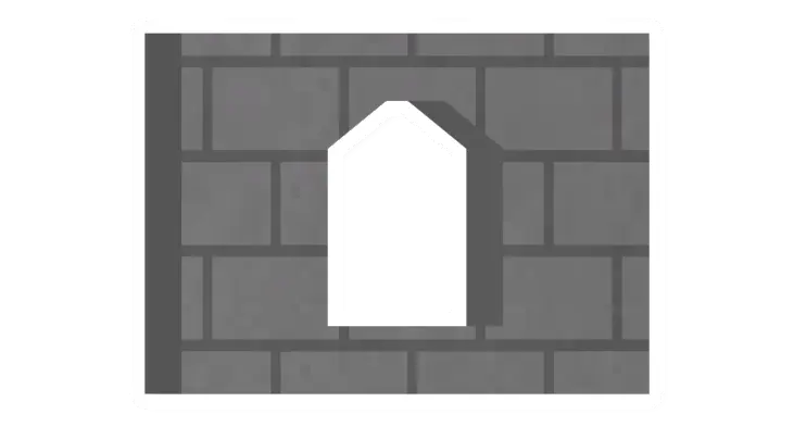Unturned Stone Curved Window barricade icon